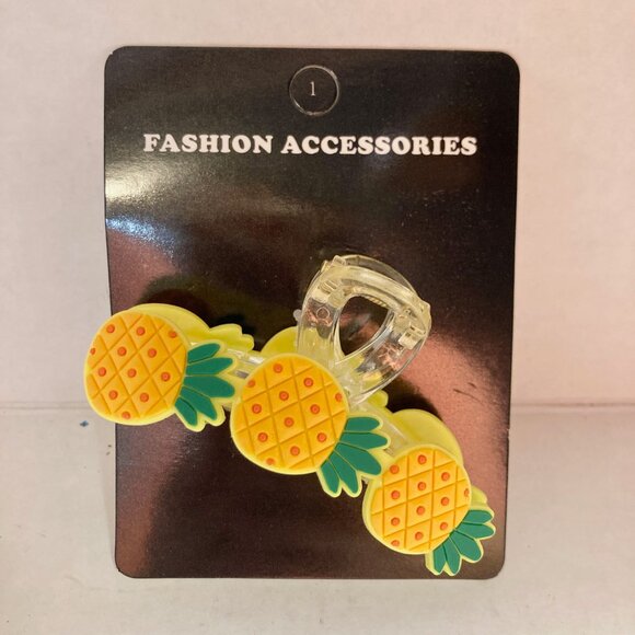 Pineapple Hair Claw Clip Large Long Hair Tropical Fruit Island Summer Yellow - Picture 3 of 13